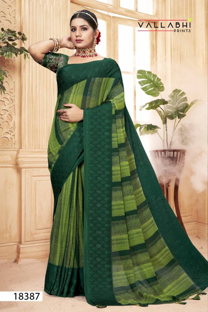 Jasleen By Vallabhi Shimmer Georgette Sarees Wholesale Price In Surat